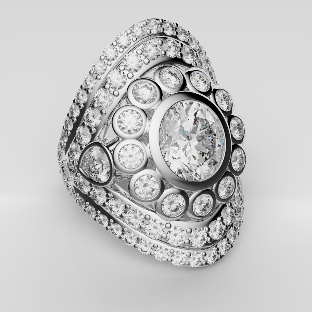 Bespoke Cluster Diamond Engagement Ring