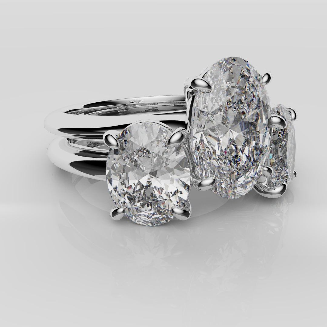 Toi & Moi Oval Diamond Bridal Set