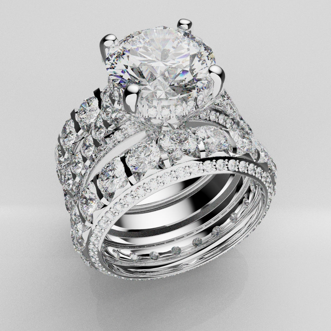 Kevin and Sally - Eternity With 3 x Diamond Rows