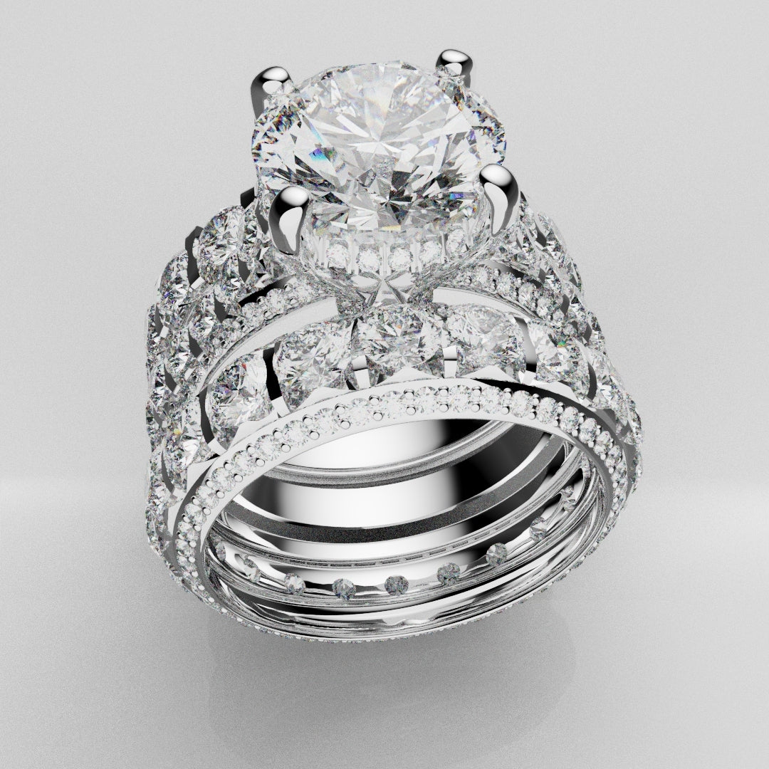 Kevin and Sally - Eternity With 3 x Diamond Rows