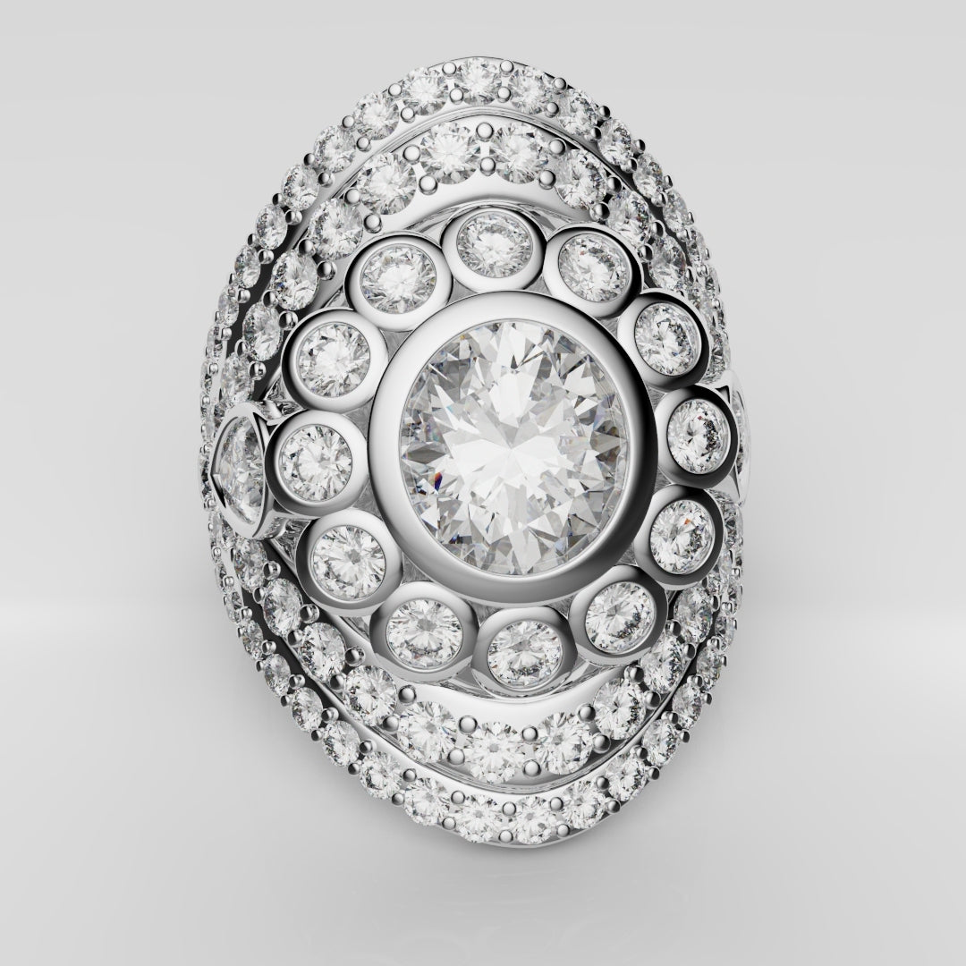 Bespoke Cluster Diamond Engagement Ring