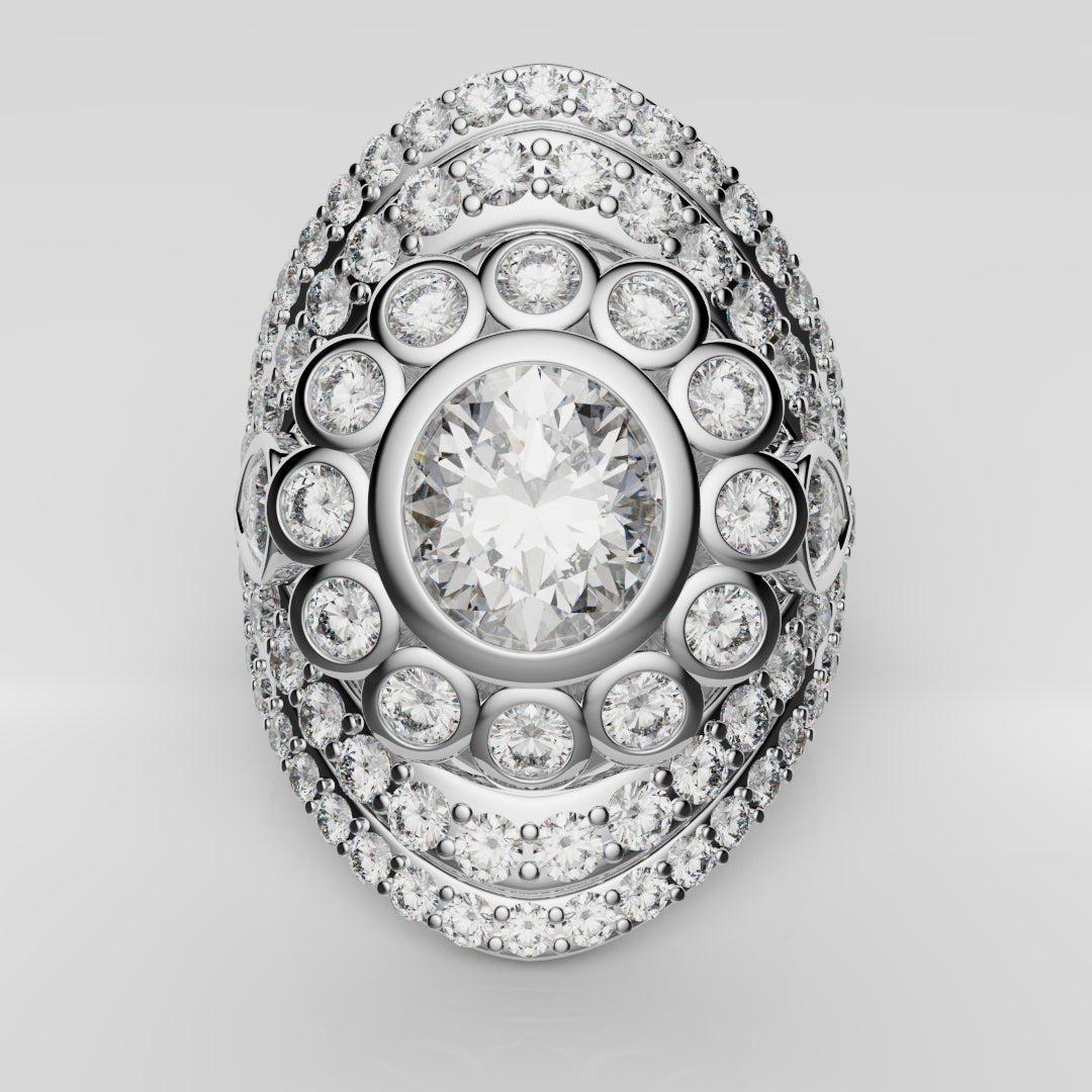 Bespoke Cluster Diamond Engagement Ring