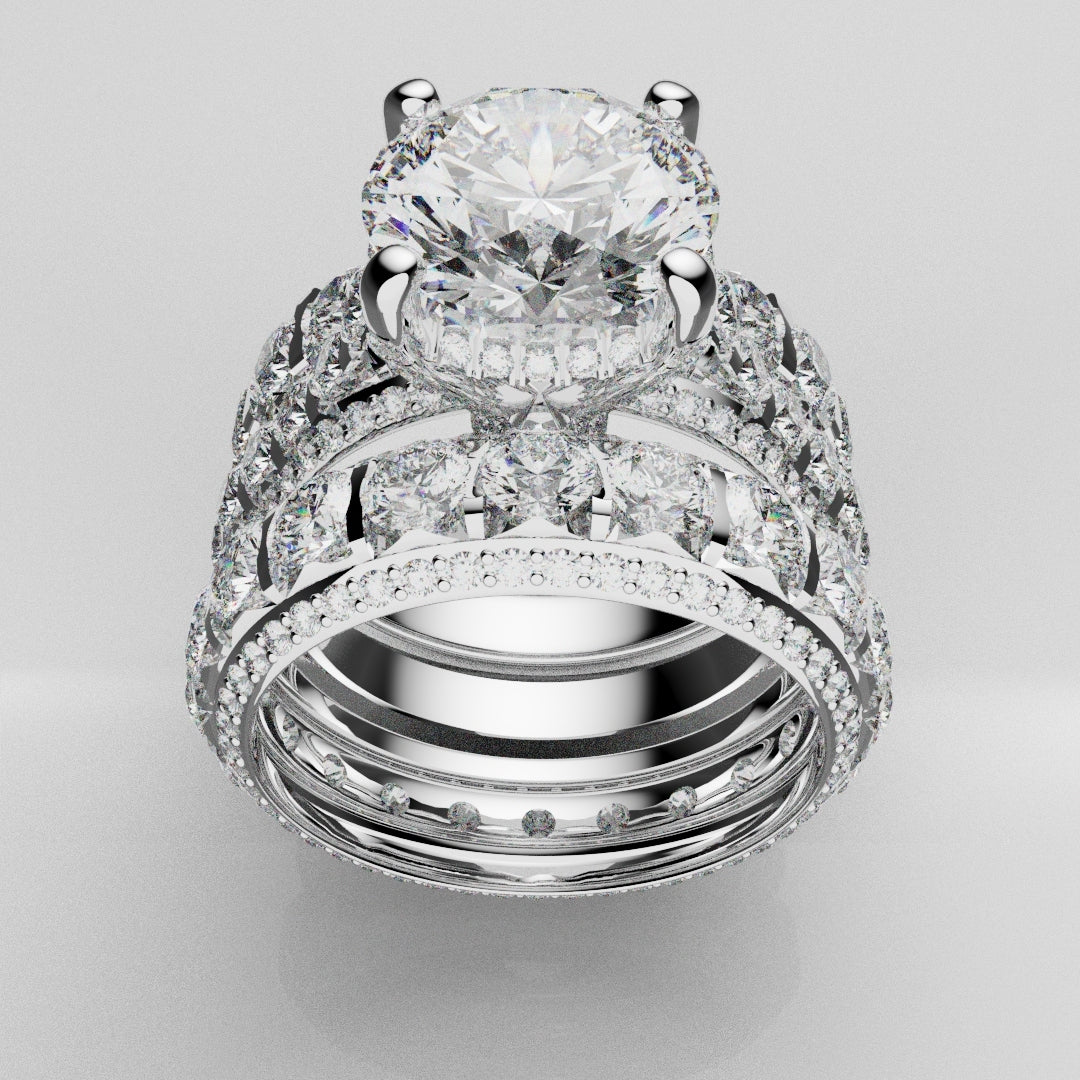 Kevin and Sally - Eternity With 3 x Diamond Rows