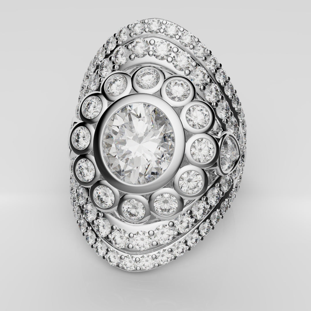 Bespoke Cluster Diamond Engagement Ring