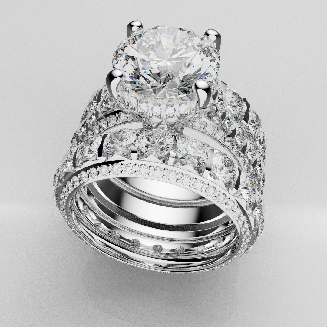 Kevin and Sally - Eternity With 3 x Diamond Rows