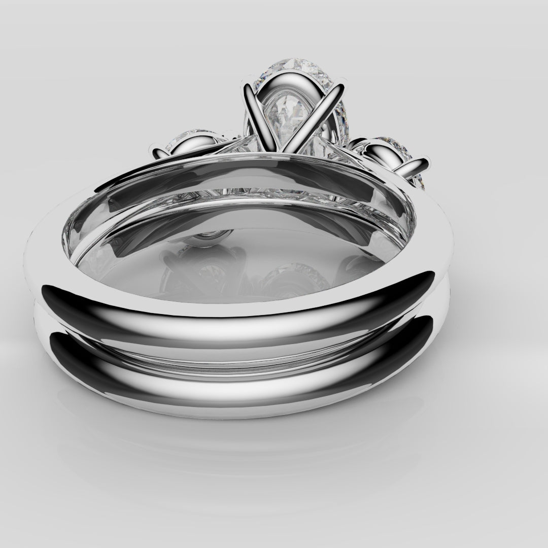 Toi & Moi Oval Diamond Bridal Set