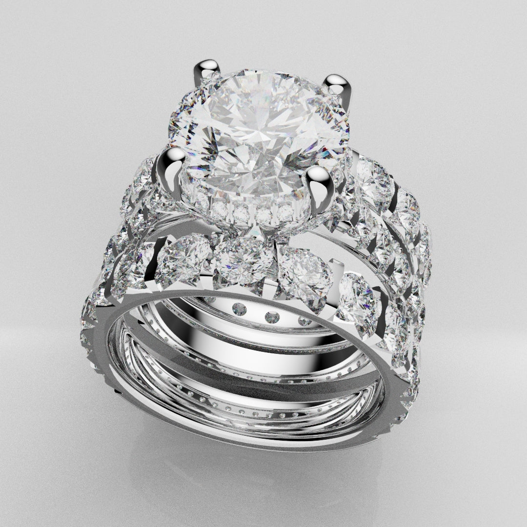 Kevin and Sally - Eternity With 3 x Diamond Rows