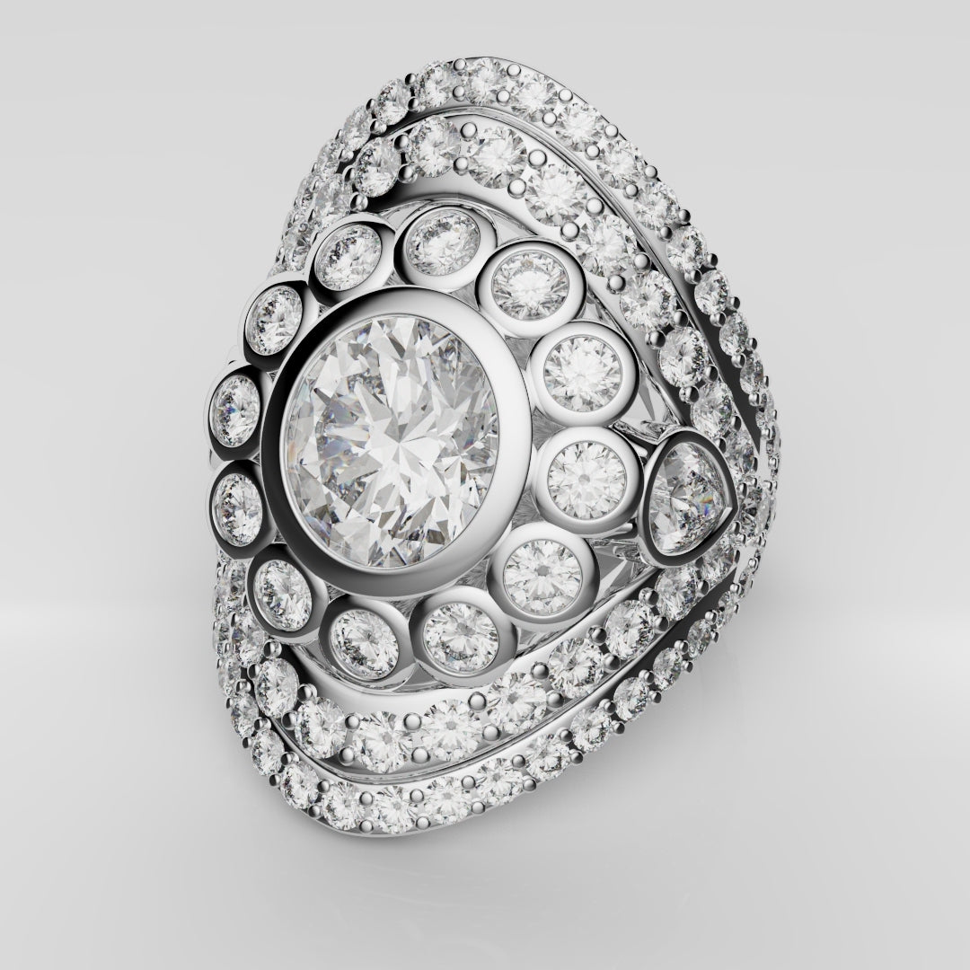 Bespoke Cluster Diamond Engagement Ring