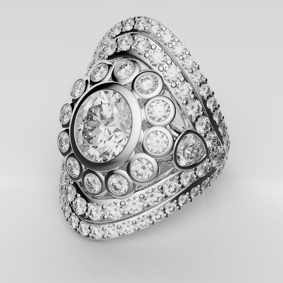 Bespoke Cluster Diamond Engagement Ring