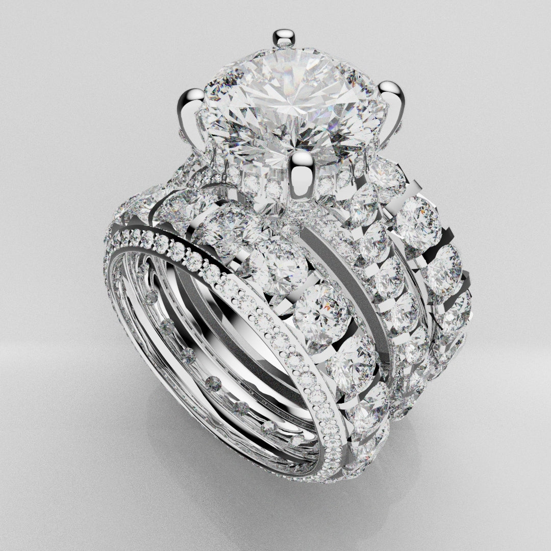 Kevin and Sally - Eternity With 3 x Diamond Rows