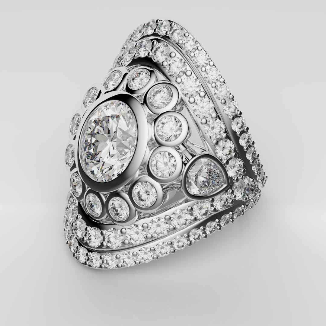 Bespoke Cluster Diamond Engagement Ring