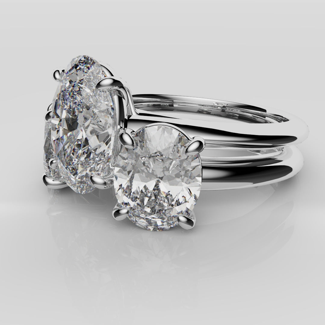 Toi & Moi Oval Diamond Bridal Set