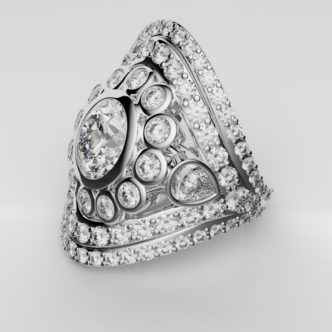 Bespoke Cluster Diamond Engagement Ring