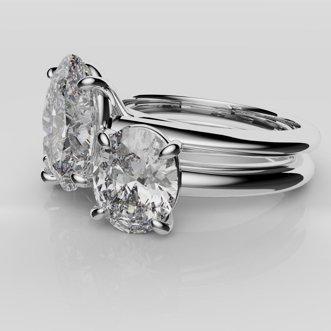 Toi & Moi Oval Diamond Bridal Set