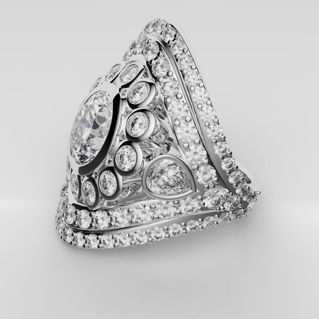 Bespoke Cluster Diamond Engagement Ring