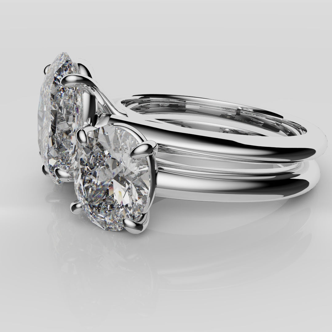 Toi & Moi Oval Diamond Bridal Set