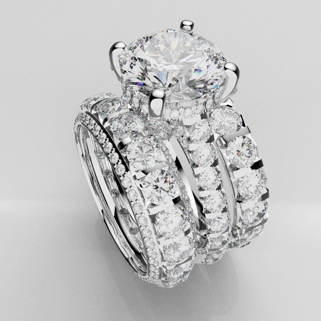 Kevin and Sally - Eternity With 3 x Diamond Rows