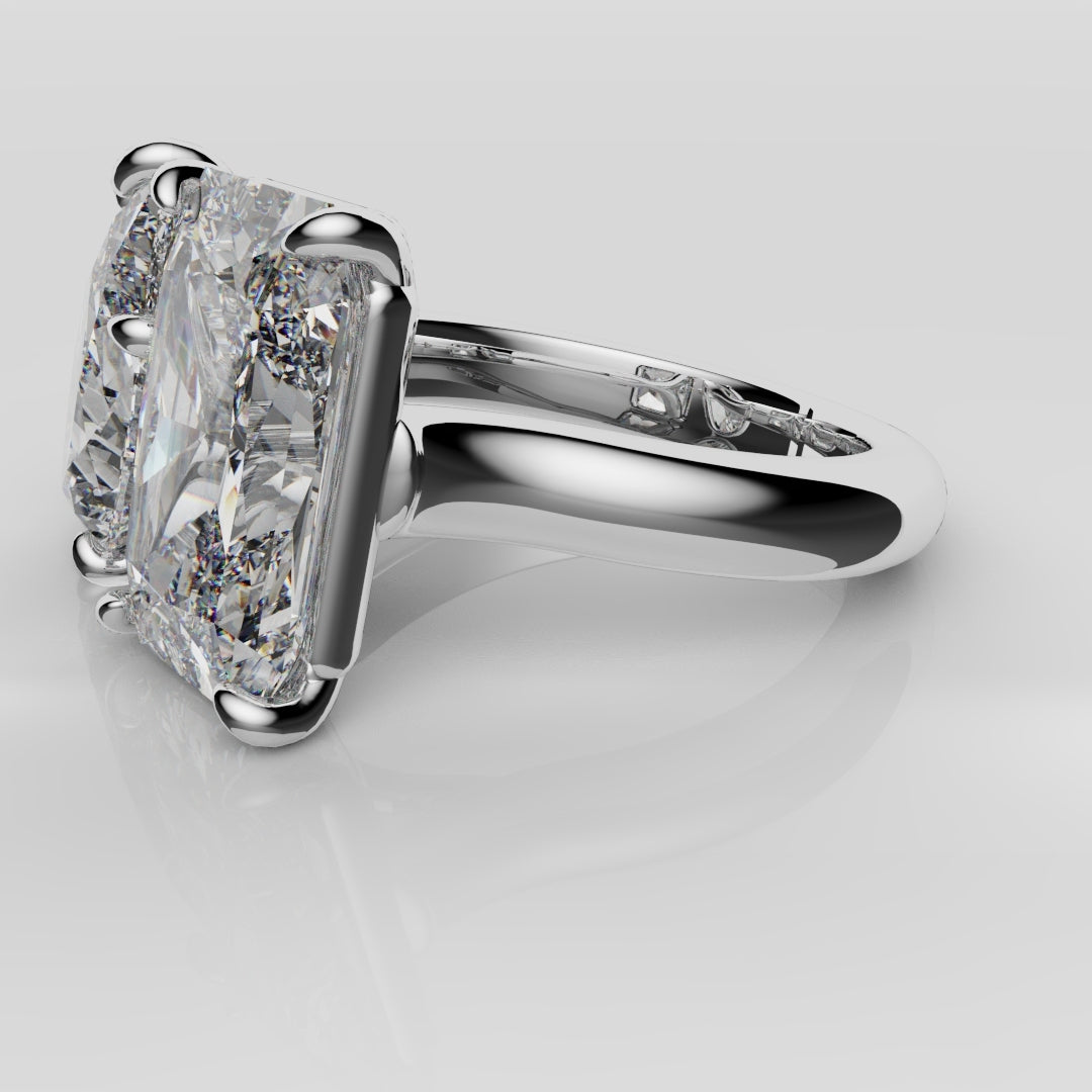 Radiant and Pear Diamond Toi & Moi Engagement Ring