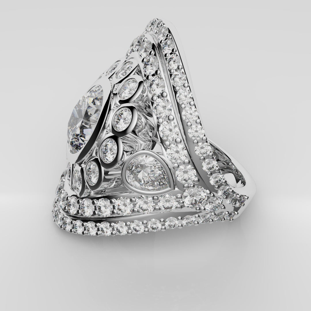 Bespoke Cluster Diamond Engagement Ring
