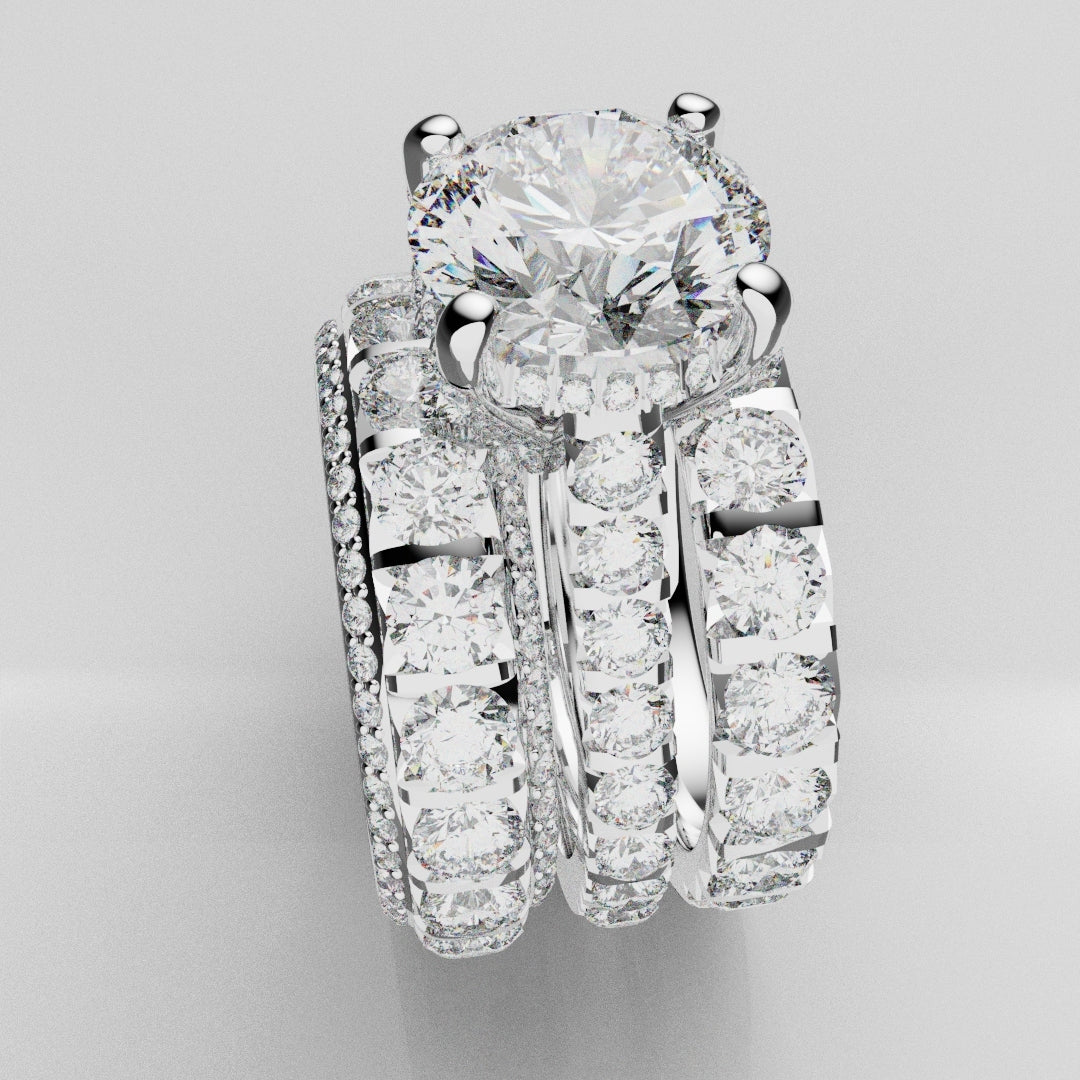 Kevin and Sally - Eternity With 3 x Diamond Rows