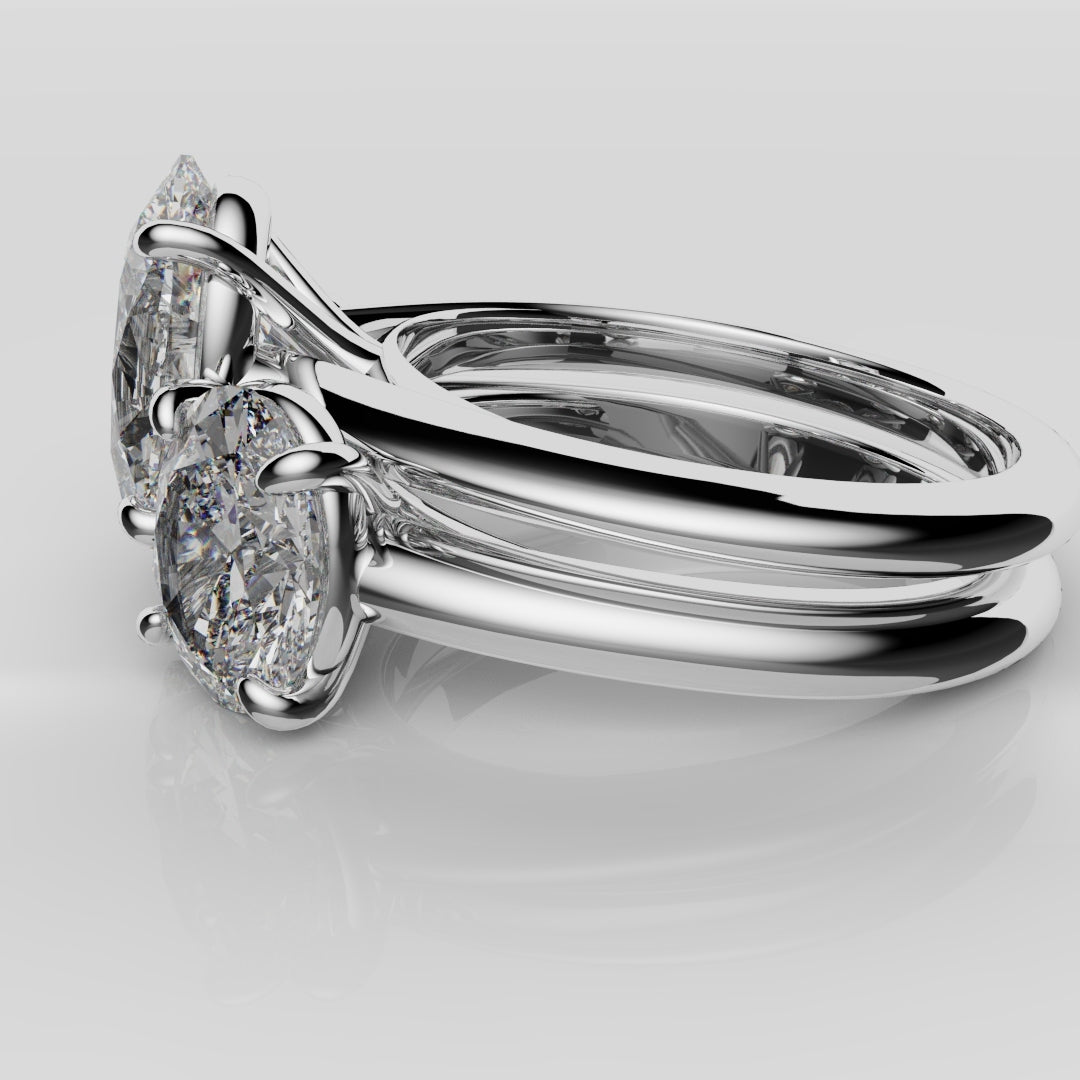 Toi & Moi Oval Diamond Bridal Set
