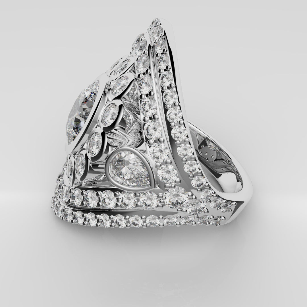 Bespoke Cluster Diamond Engagement Ring
