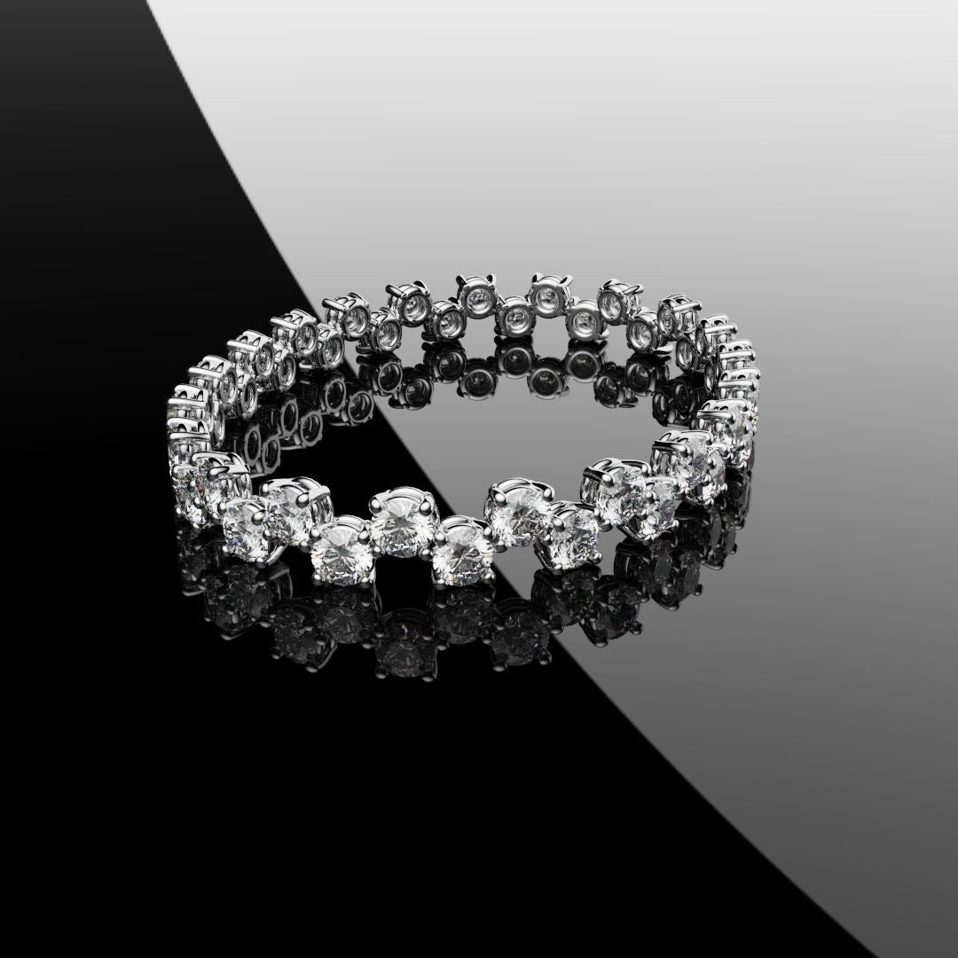 Bespoke Zig-Zag Tennis Bracelet - 0.30ct Each Diamond