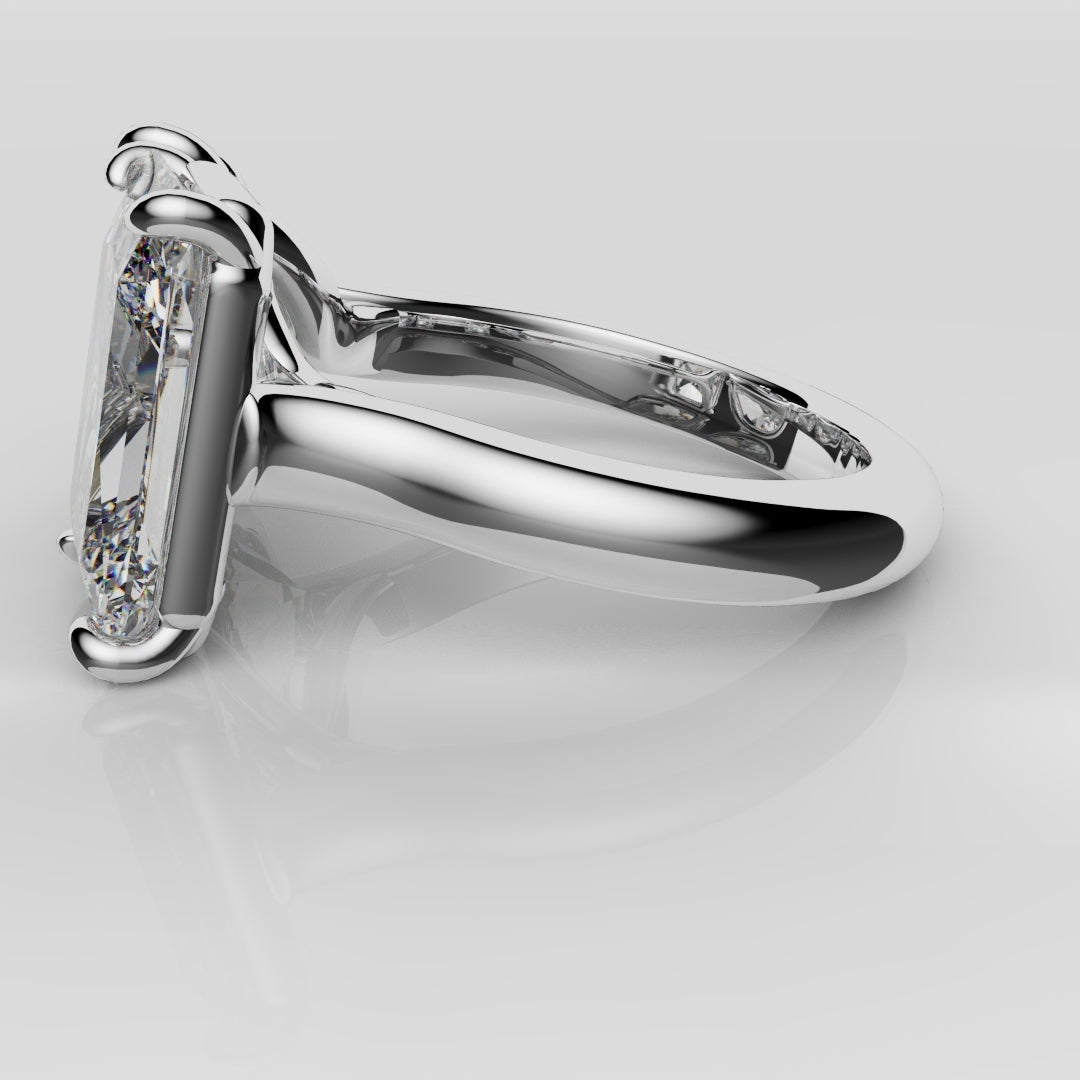 Radiant and Pear Diamond Toi & Moi Engagement Ring