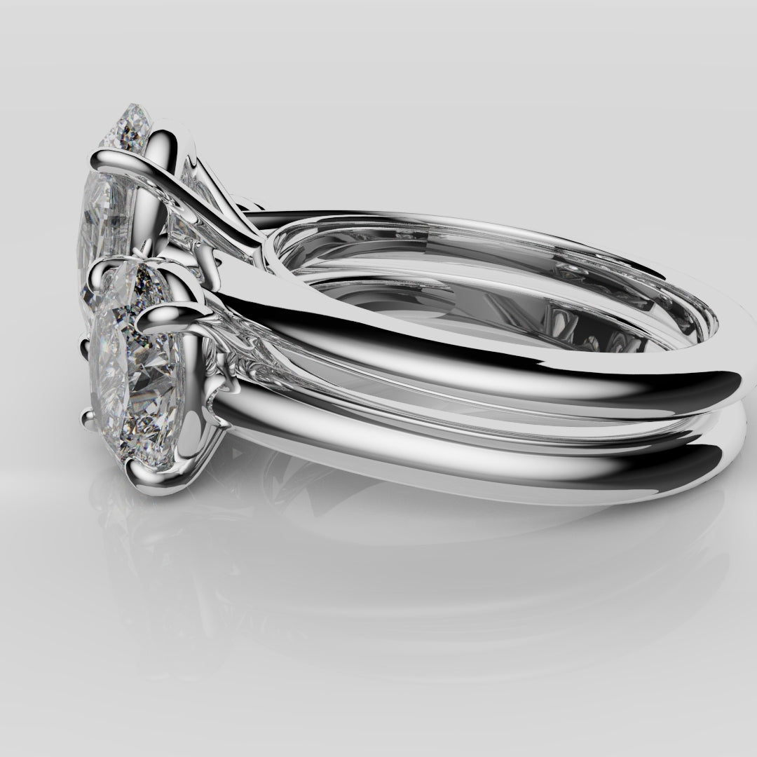 Toi & Moi Oval Diamond Bridal Set