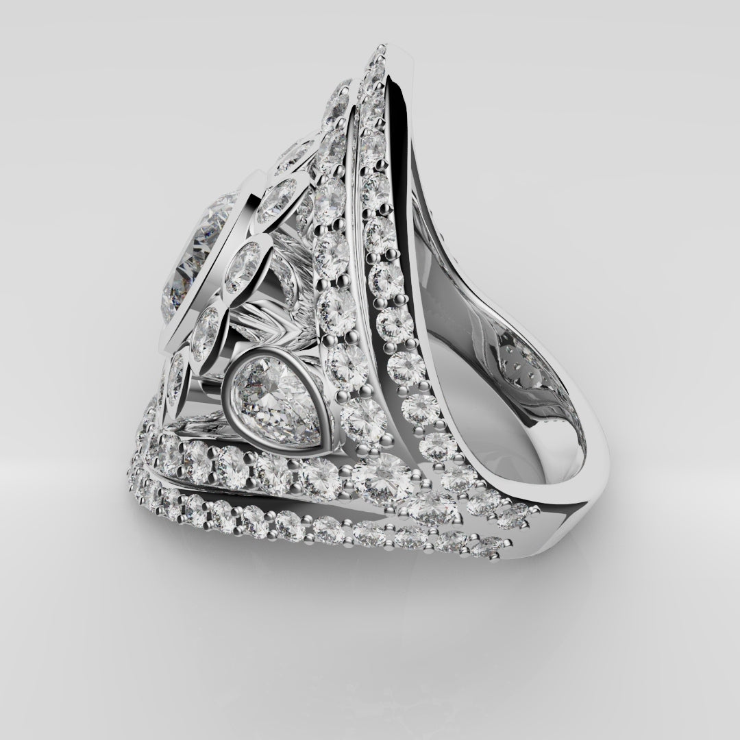 Bespoke Cluster Diamond Engagement Ring
