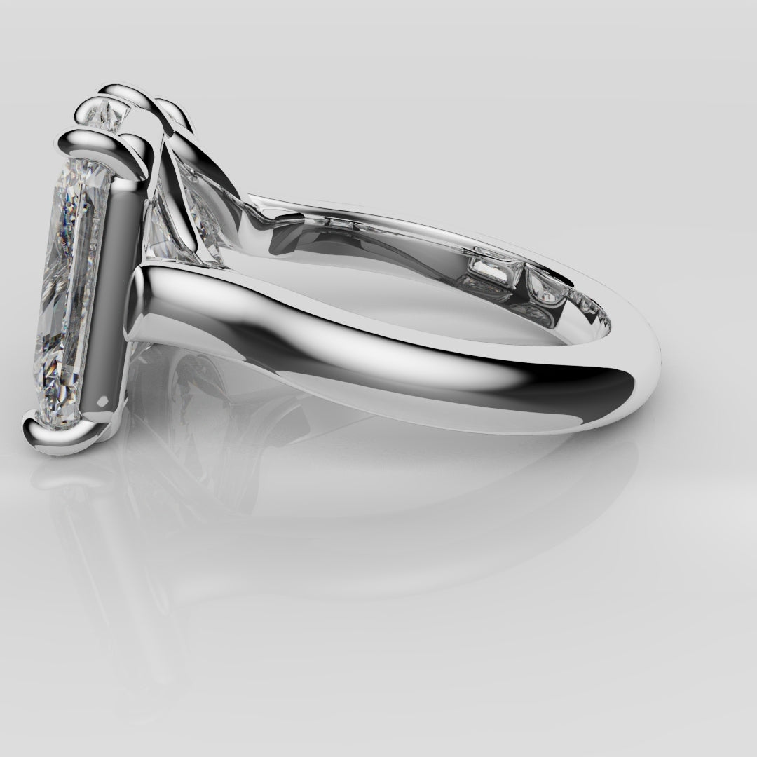 Radiant and Pear Diamond Toi & Moi Engagement Ring