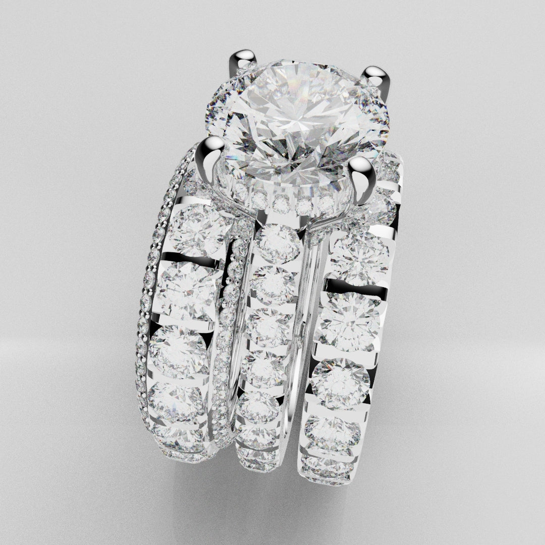 Kevin and Sally - Eternity With 3 x Diamond Rows