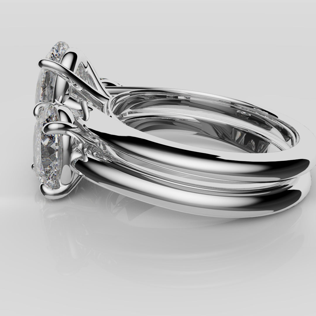Toi & Moi Oval Diamond Bridal Set