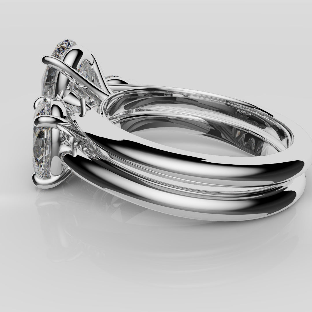 Toi & Moi Oval Diamond Bridal Set