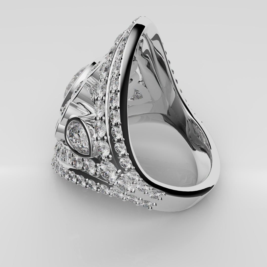 Bespoke Cluster Diamond Engagement Ring