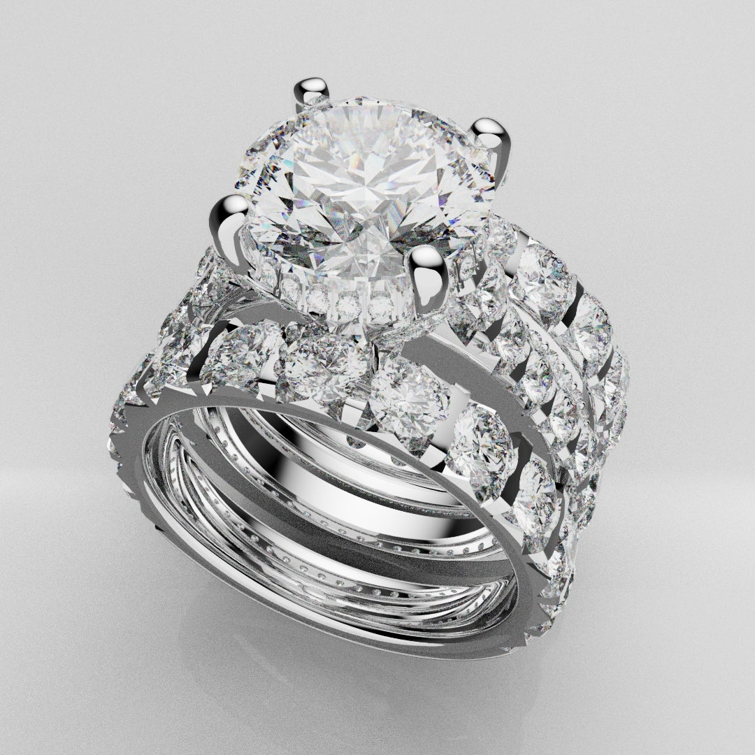 Kevin and Sally - Eternity With 3 x Diamond Rows