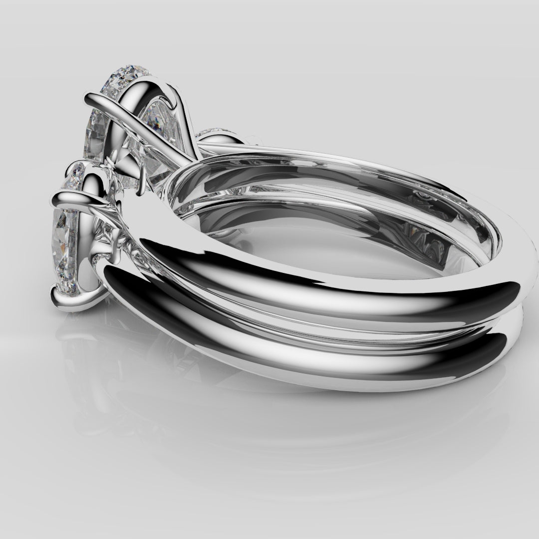 Toi & Moi Oval Diamond Bridal Set