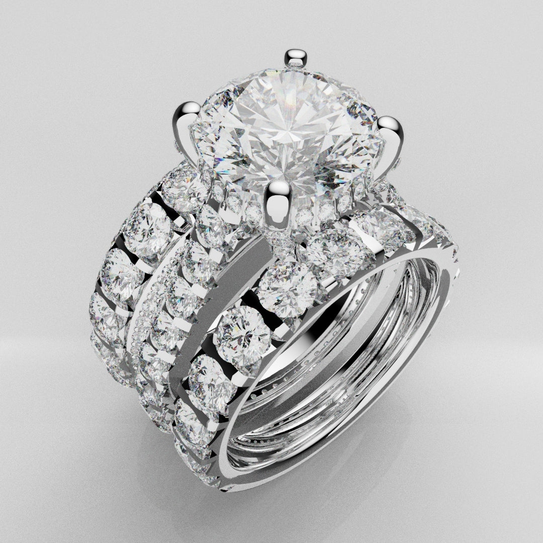 Kevin and Sally - Eternity With 3 x Diamond Rows