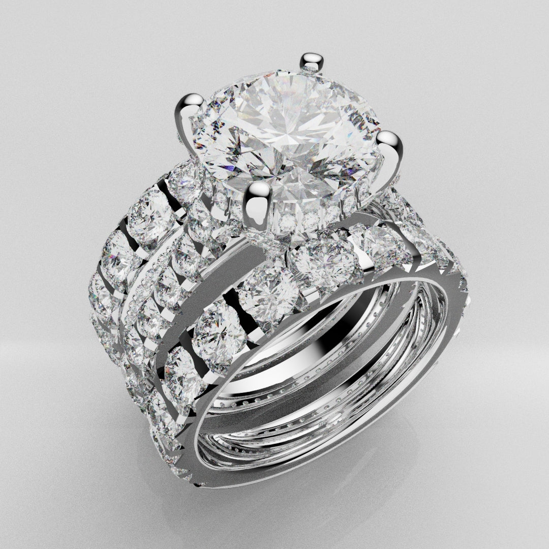 Kevin and Sally - Eternity With 3 x Diamond Rows