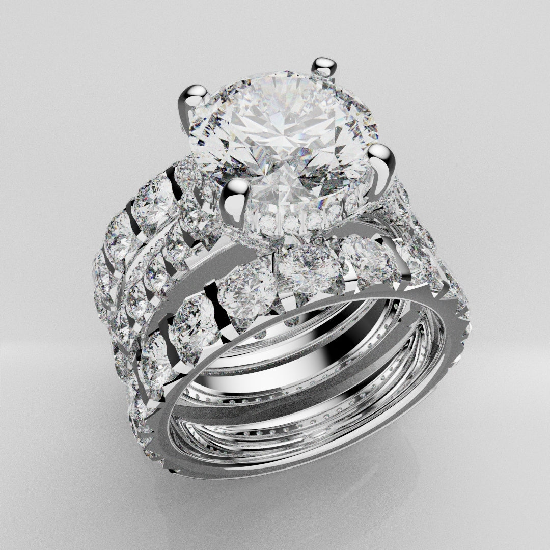 Kevin and Sally - Eternity With 3 x Diamond Rows