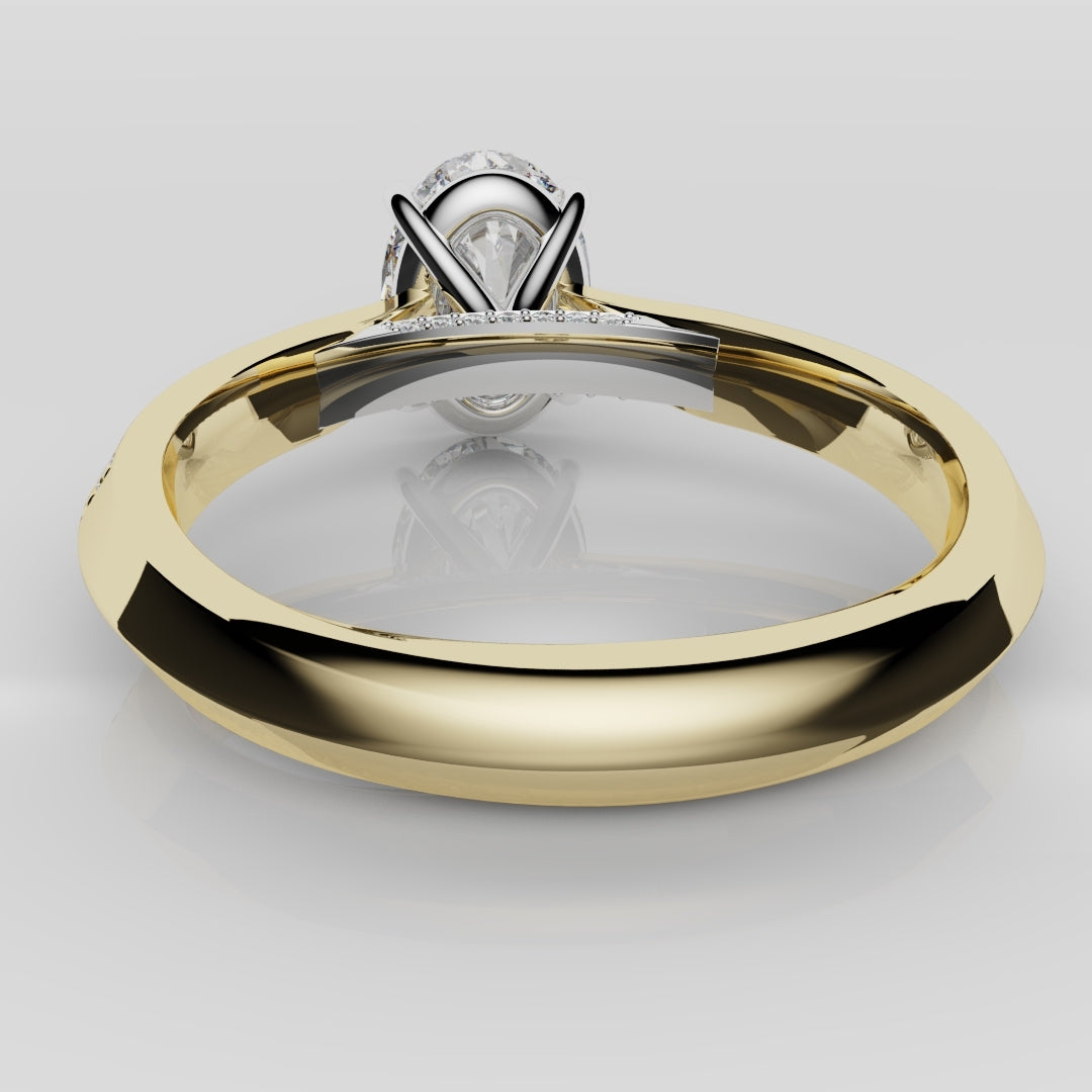 Double Row Pavé Oval Diamond Engagement Ring