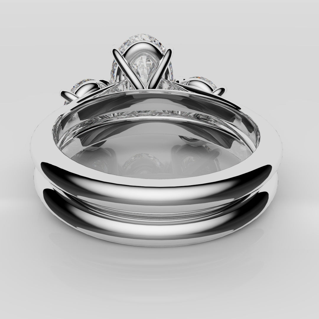 Toi & Moi Oval Diamond Bridal Set