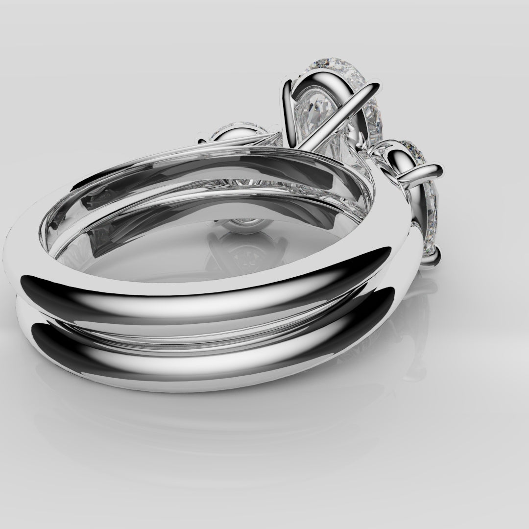 Toi & Moi Oval Diamond Bridal Set
