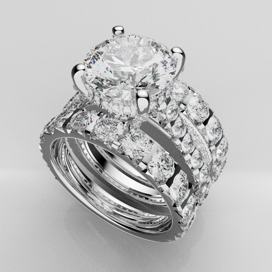 Kevin and Sally - Eternity With 3 x Diamond Rows