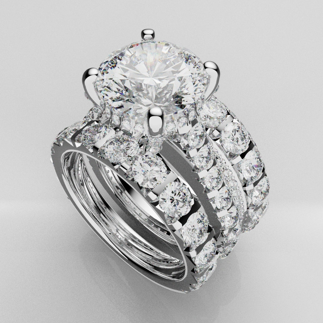 Kevin and Sally - Eternity With 3 x Diamond Rows