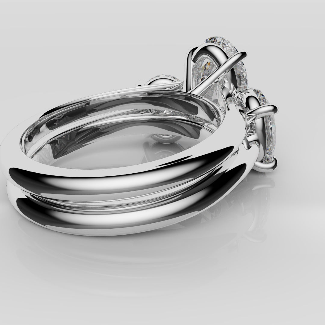 Toi & Moi Oval Diamond Bridal Set