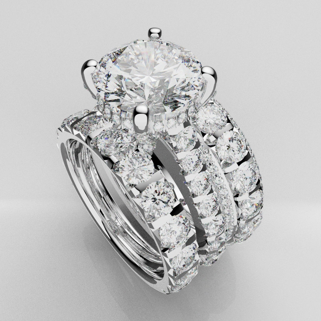 Kevin and Sally - Eternity With 3 x Diamond Rows