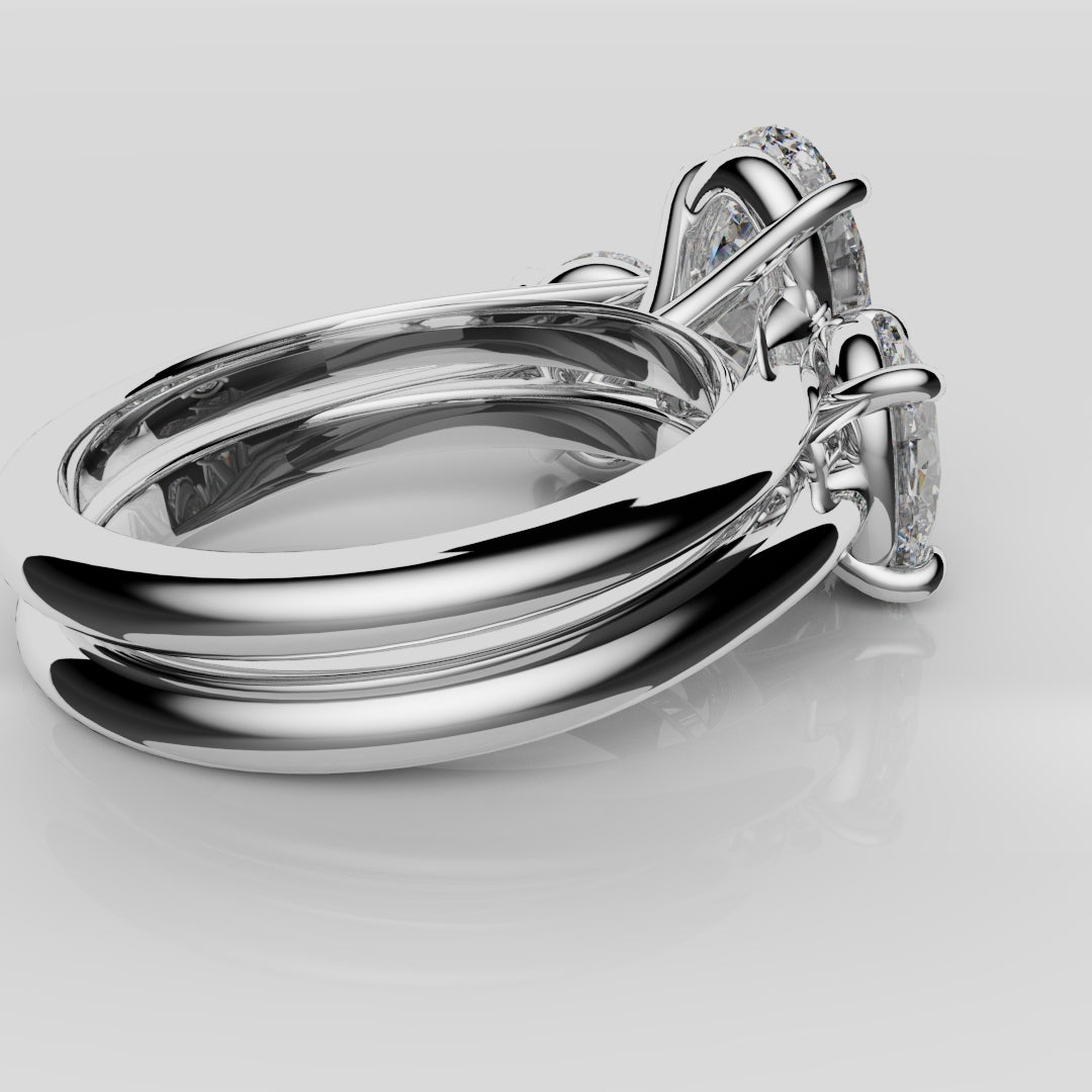 Toi & Moi Oval Diamond Bridal Set