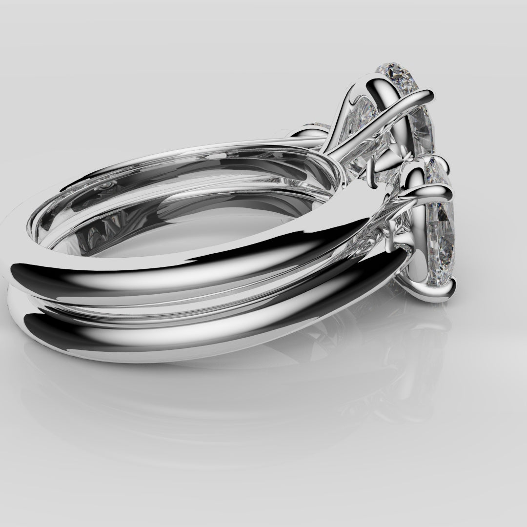 Toi & Moi Oval Diamond Bridal Set