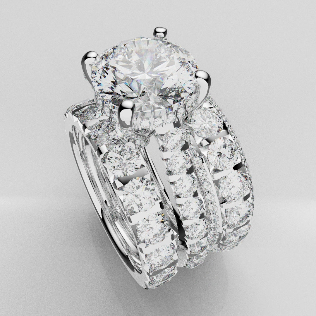 Kevin and Sally - Eternity With 3 x Diamond Rows